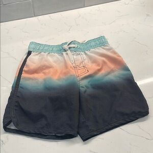 Art Class Athletic Shorts Orange and Green Elastic Waistband